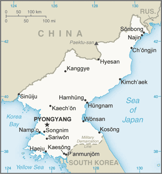 Korea, North Embassy Map